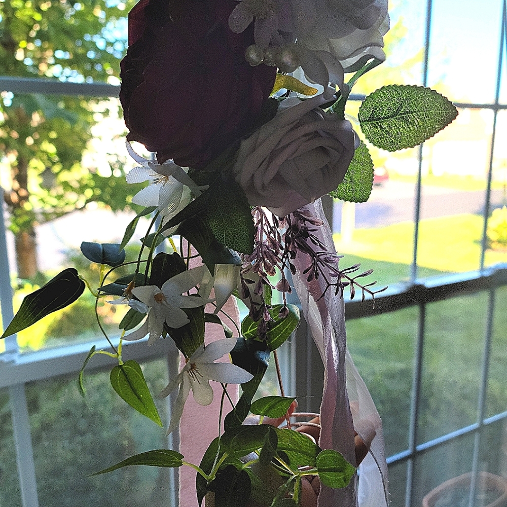 Pew Aisle Clip on Silk Flowers